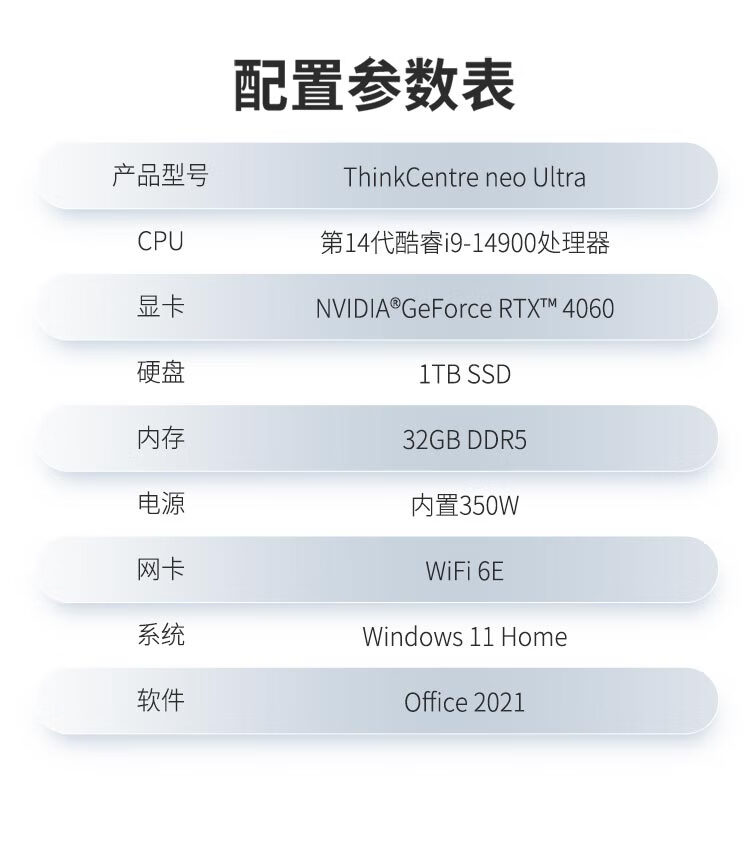 联想商用台式机 ThinkCentre Ultra Al元启AIPC